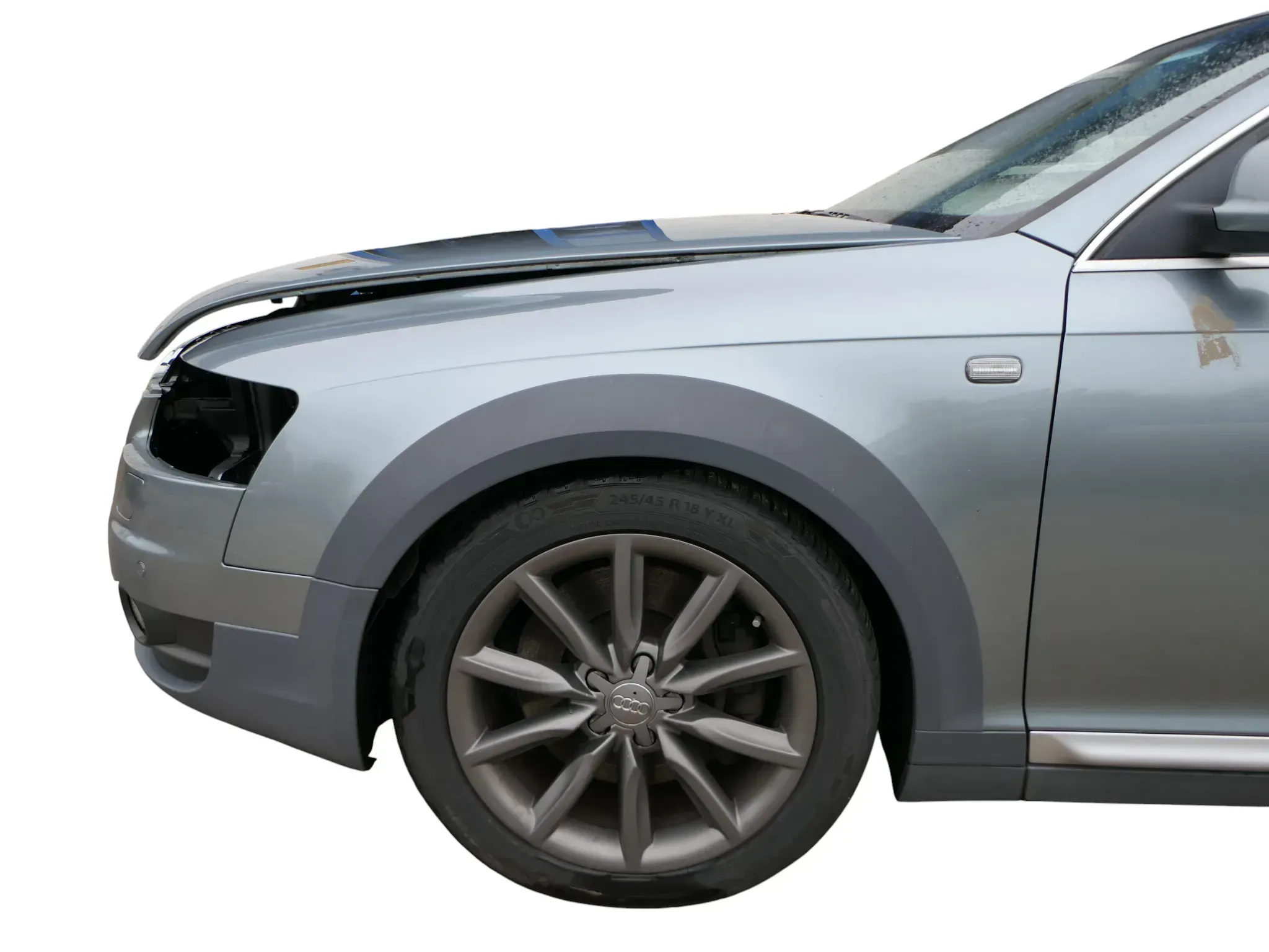Audi A6 4F C6 Kotflügel vorne links grau LY7E Allroad Quattro 4F0821103E +Leiste - Bild 1