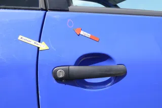 VW Lupo Seat Arosa Tür vorne rechts Beifahrertür blau LS5J (mechanischerFenst - Bild 6