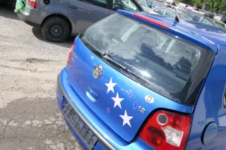 VW Polo 9N3 9N Heckklappe Kofferraumklappe Klappe blau LA5M - Scheibe - Bild 3