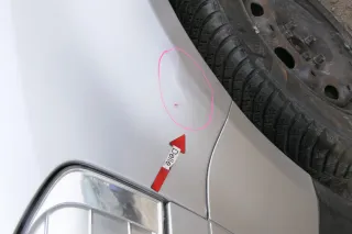 VW Fox Kotflügel vorne links silber LA7W grau - Bild 3