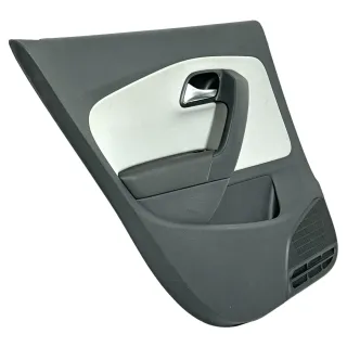 1x VW Polo 6R Türverkleidung Tür 4/5-Türer grau schwarz Kunstleder hinten links - Bild 4
