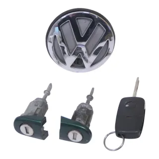 VW Golf 4 Bora Kombi Schloßsystem 2x Türschloß 1x Schlüssel Schloß Heckschschloß - Bild 1