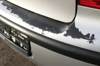 VW Polo 9N 9N3 Stoßstange Heckstoßstange hinten silber LA7W reflexsilber Mängel - Bild 6