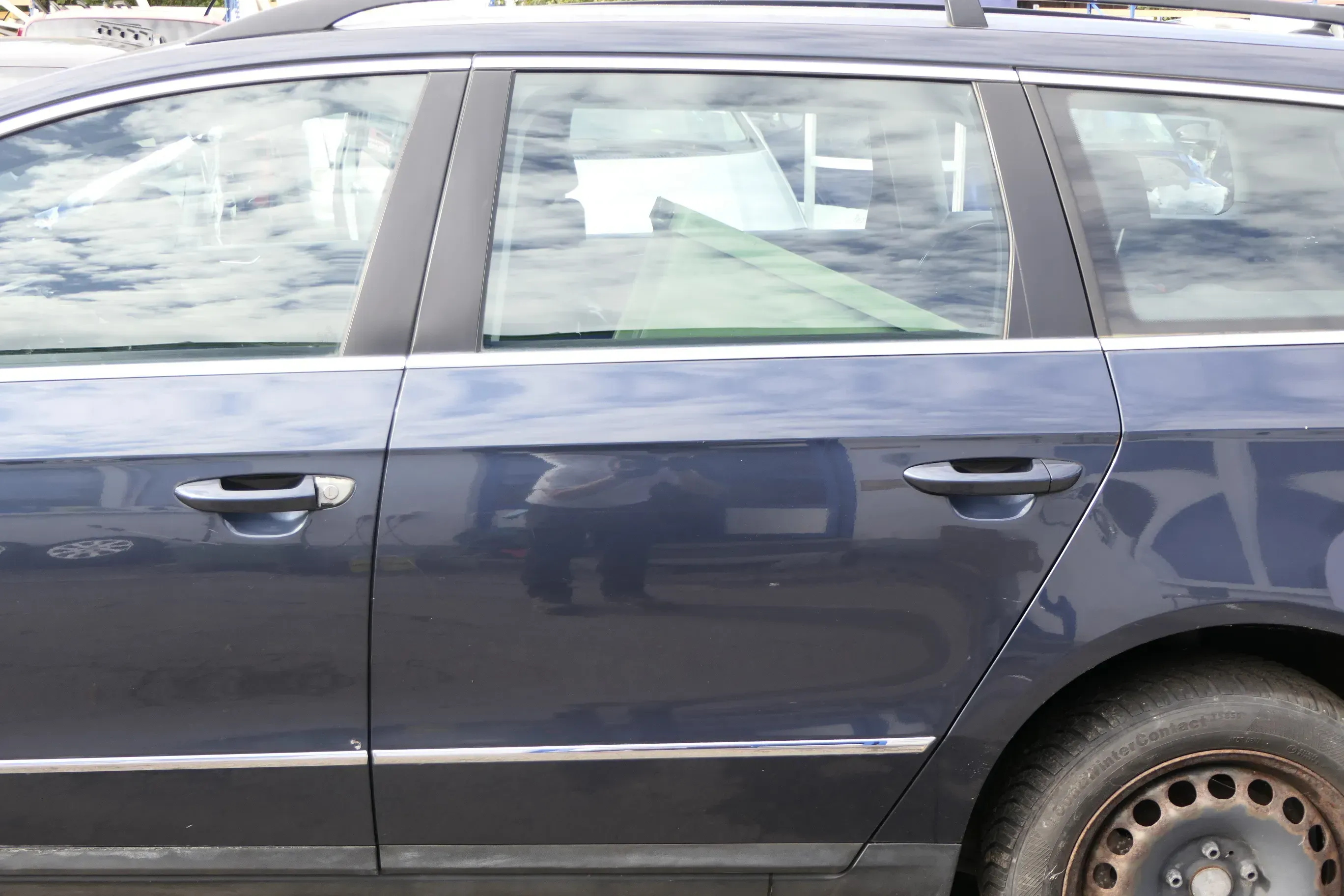 VW Passat 3C Kombi Variant Tür hinten links blau grau LC5F ohne Anbauteile - Bild 1