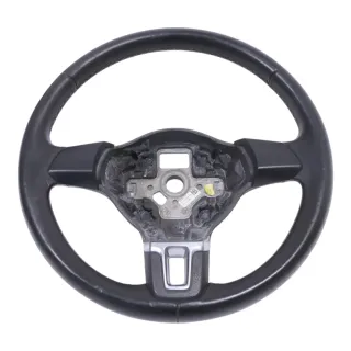 VW Passat 3C Eos Golf 6 Lenkrad 5K0419091J 3-Speichen Leder schwarz Lederlenkrad - Bild 1
