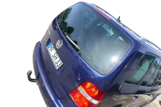 VW Touran 1T Heckklappe Kofferraumklappe hinten blau LB5N mit Scheibe -Rost - Bild 5