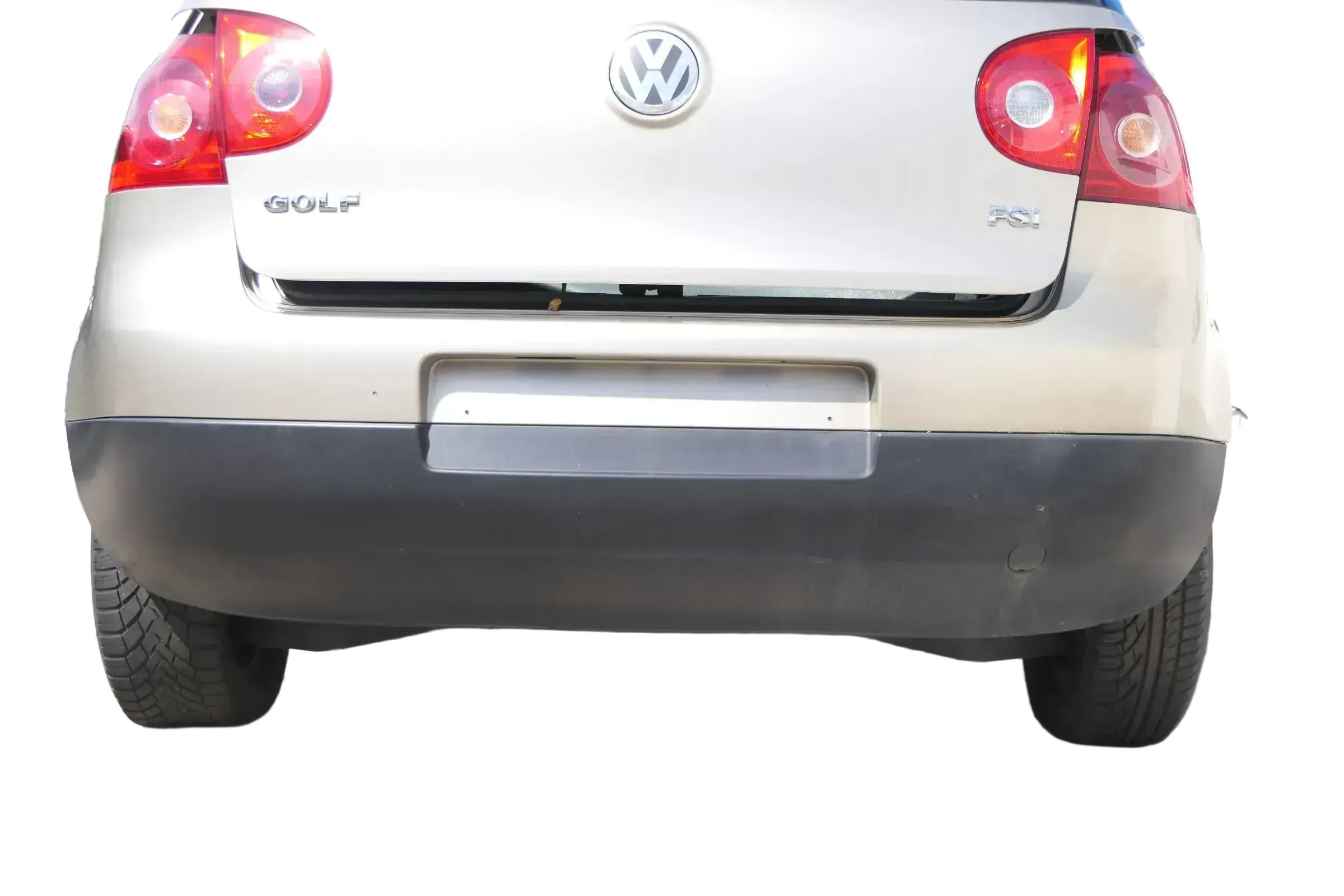 VW Golf 5 1K Limousine Stoßstange hinten Heckstoßstange besch beige gold LD1W - Bild 1