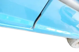 VW Caddy 3 2k Tür hinten links blau grün LN6F Scheibe Schiebetür - Bild 4