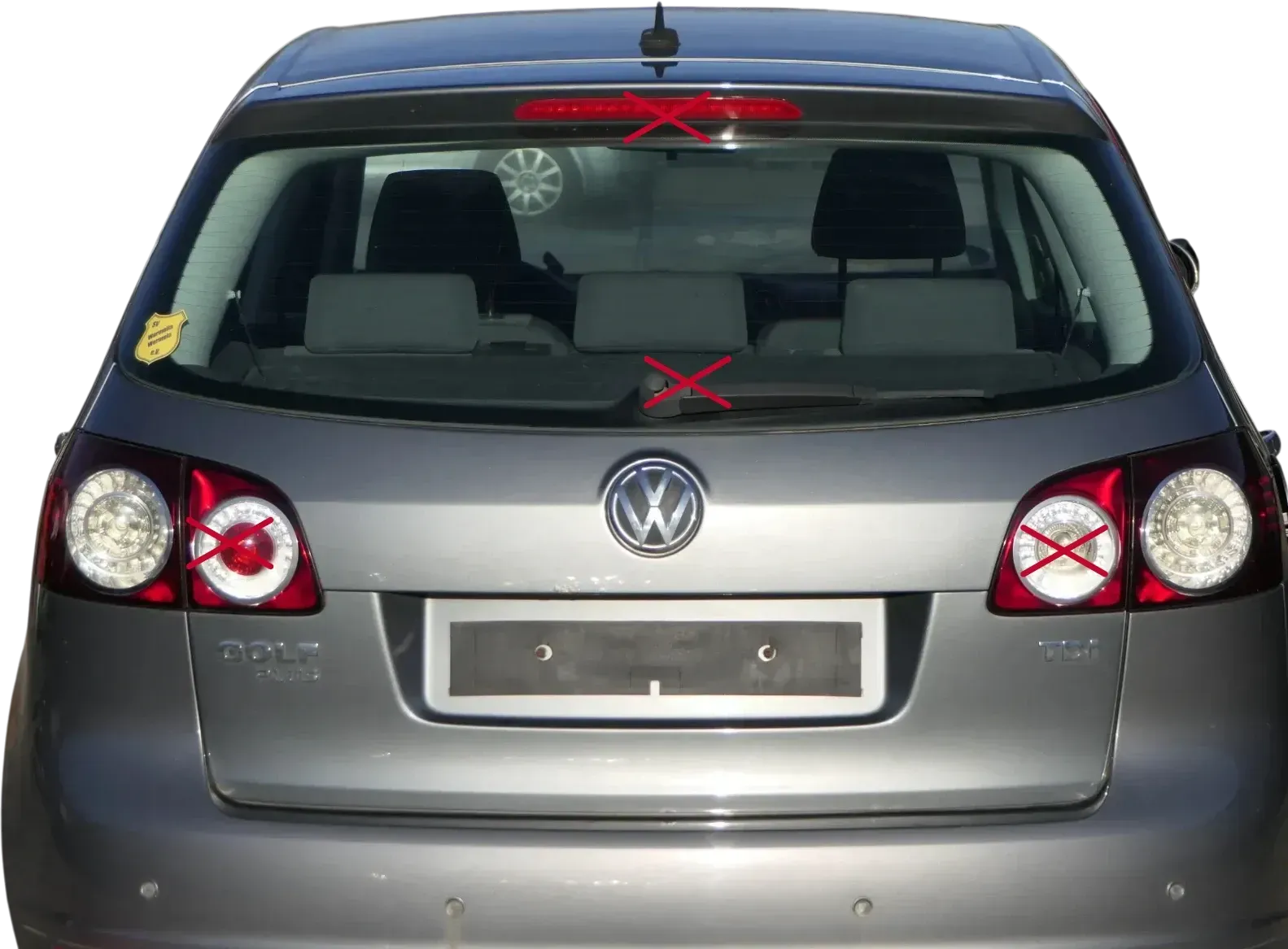 VW Golf Plus 5M + 521 Heckklappe hinten Kofferraumklappe + Scheibe grau LA7T - Bild 1