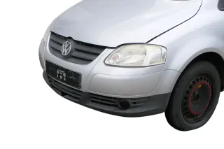 VW Fox 5Z Stoßstange vorne Stoßfänger silber LA7W mit Grill - Bild 2