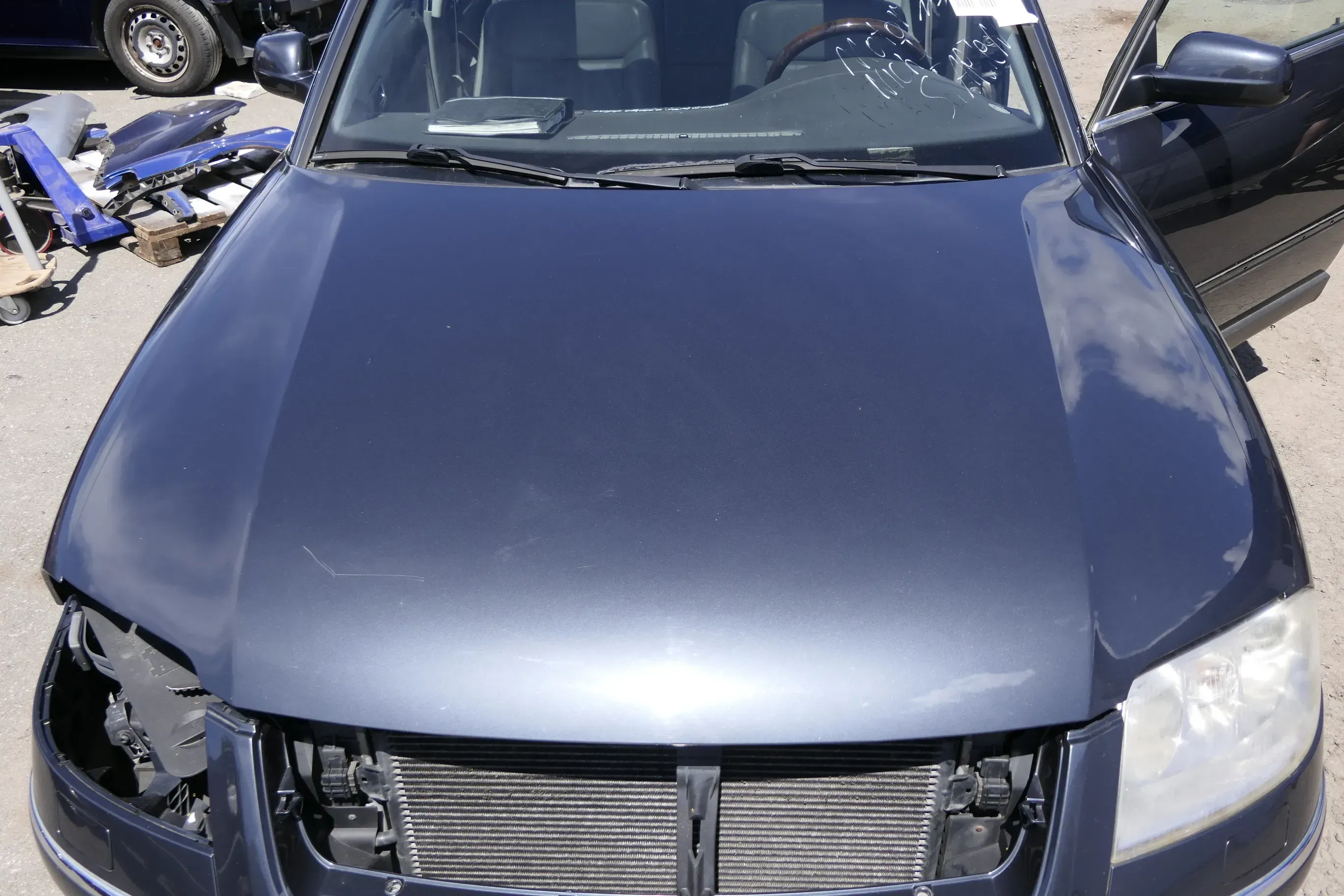 VW Passat 3BG Motorhaube Klappe vorne vorn Haube grau LC7V blue anthrazit - Bild 1