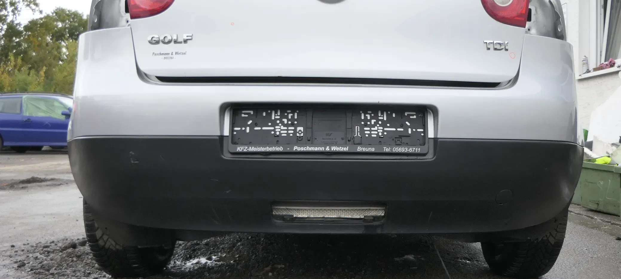 VW Golf 5 1K Limousine Stoßstange hinten Heckstoßstange silber LA7W - Bild 1