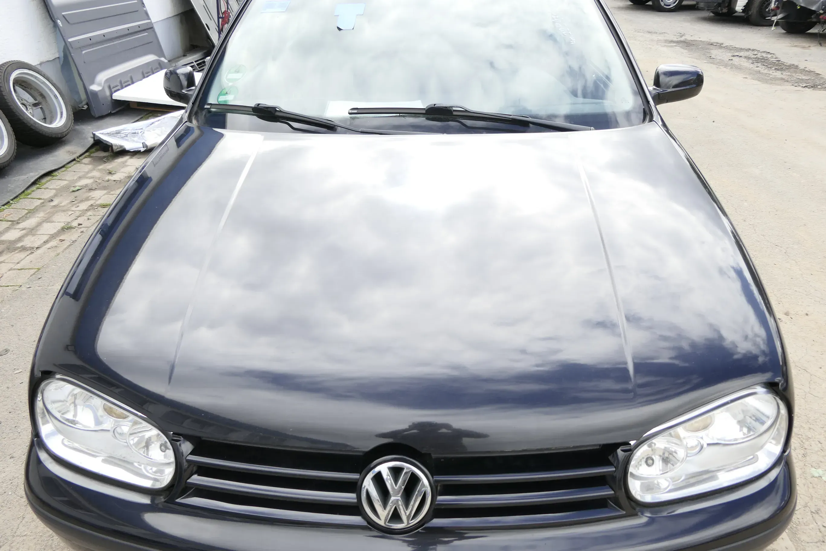 VW Golf 4 Motorhaube Haube Klappe vorne schwarz LC9Z metallic blackmagic  p - Bild 1