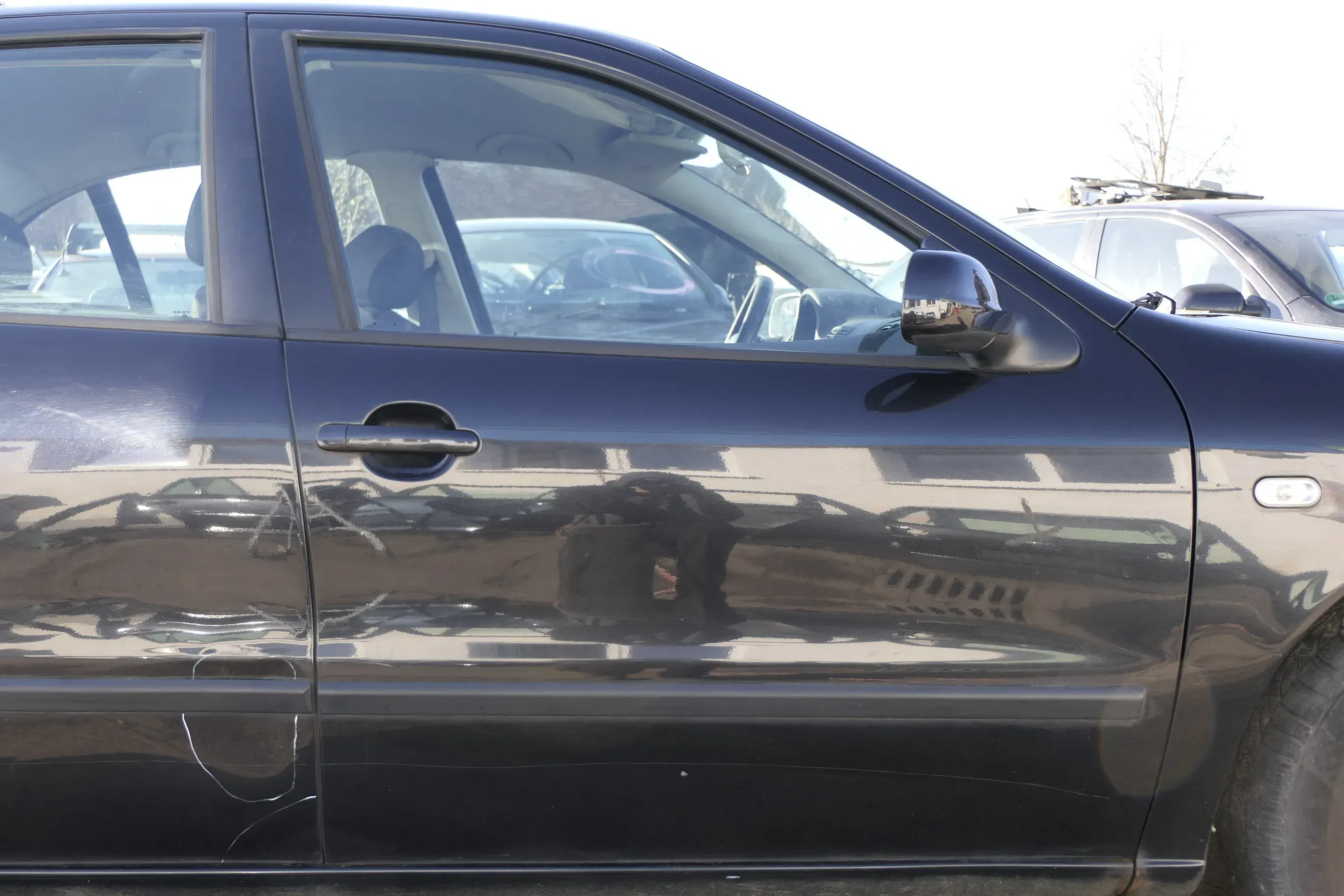 Seat Leon Toledo 1M Tür vorne rechts Beifahrertür schwarz LC9Z metallic met - Bild 1