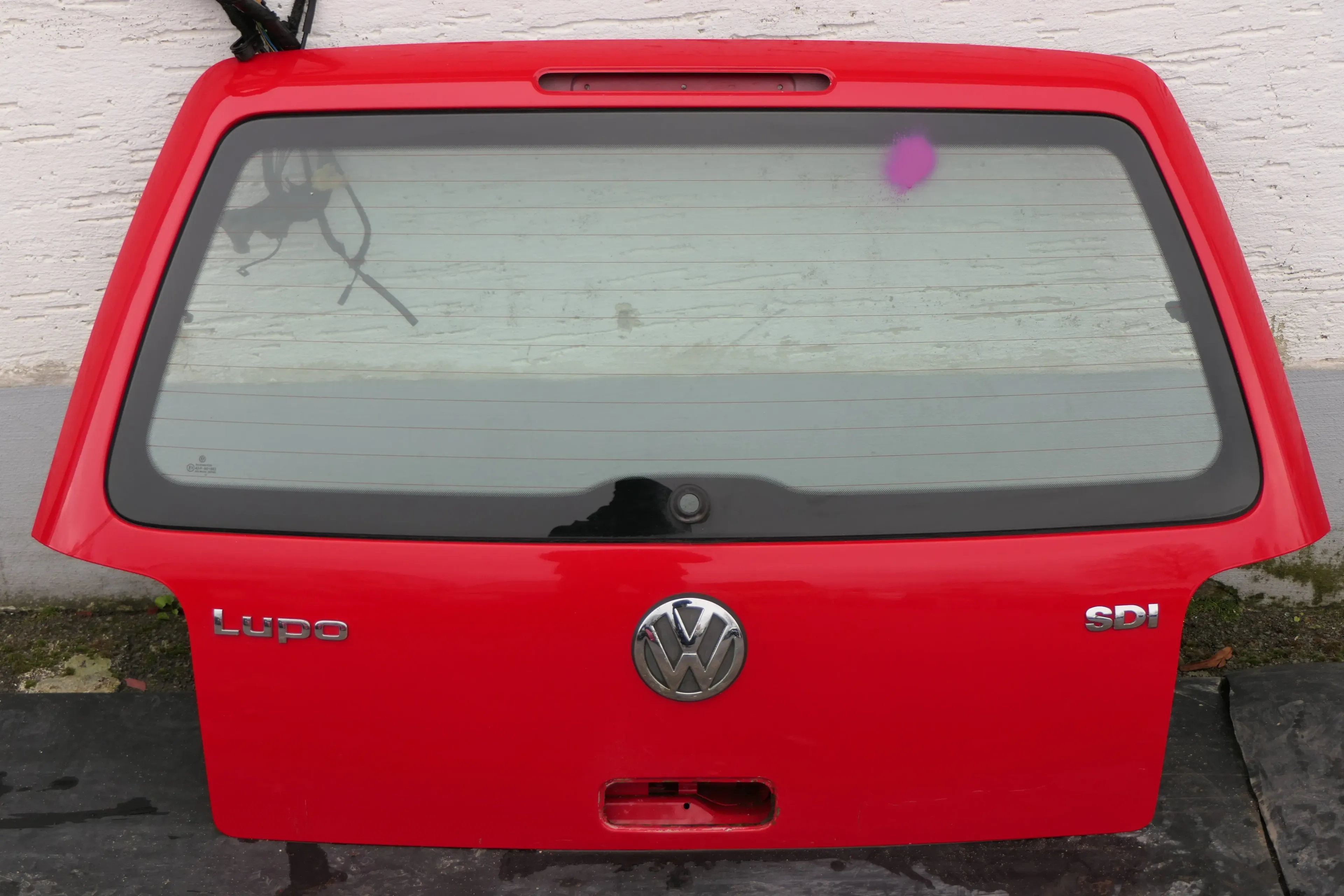 VW Lupo 6X Heckklappe hinten Klappe Kofferraumklappe mit Scheibe rot LP3G Scheib - Bild 1