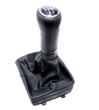 VW Polo 9N 9N3 Schaltknauf Schaltsack Schaltung Schaltknüppel 6Q1711113A Leder - Bild 1