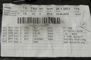 4x Audi A6 4F Türverkleidung Verkleidung Tür vorne hinten Leder S-line - Bild 8