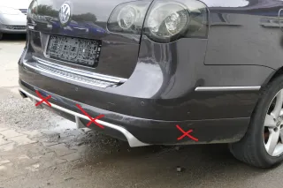 Passat 3C Kombi Stoßstange hinten Heckstoßstange Stoßfänger braun LC8Z PDC OBEN - Bild 11