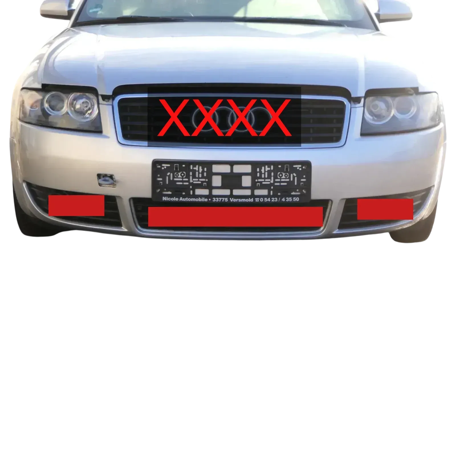 Audi A4 8E 8H Cabrio Stoßstange vorne mit Spoiler silber LY7W - Bild 1
