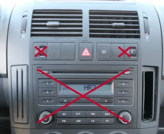 VW Polo 9N Mittelkonsole Verkleidung um Radio schwarz 6Q0858069AC - Bild 1