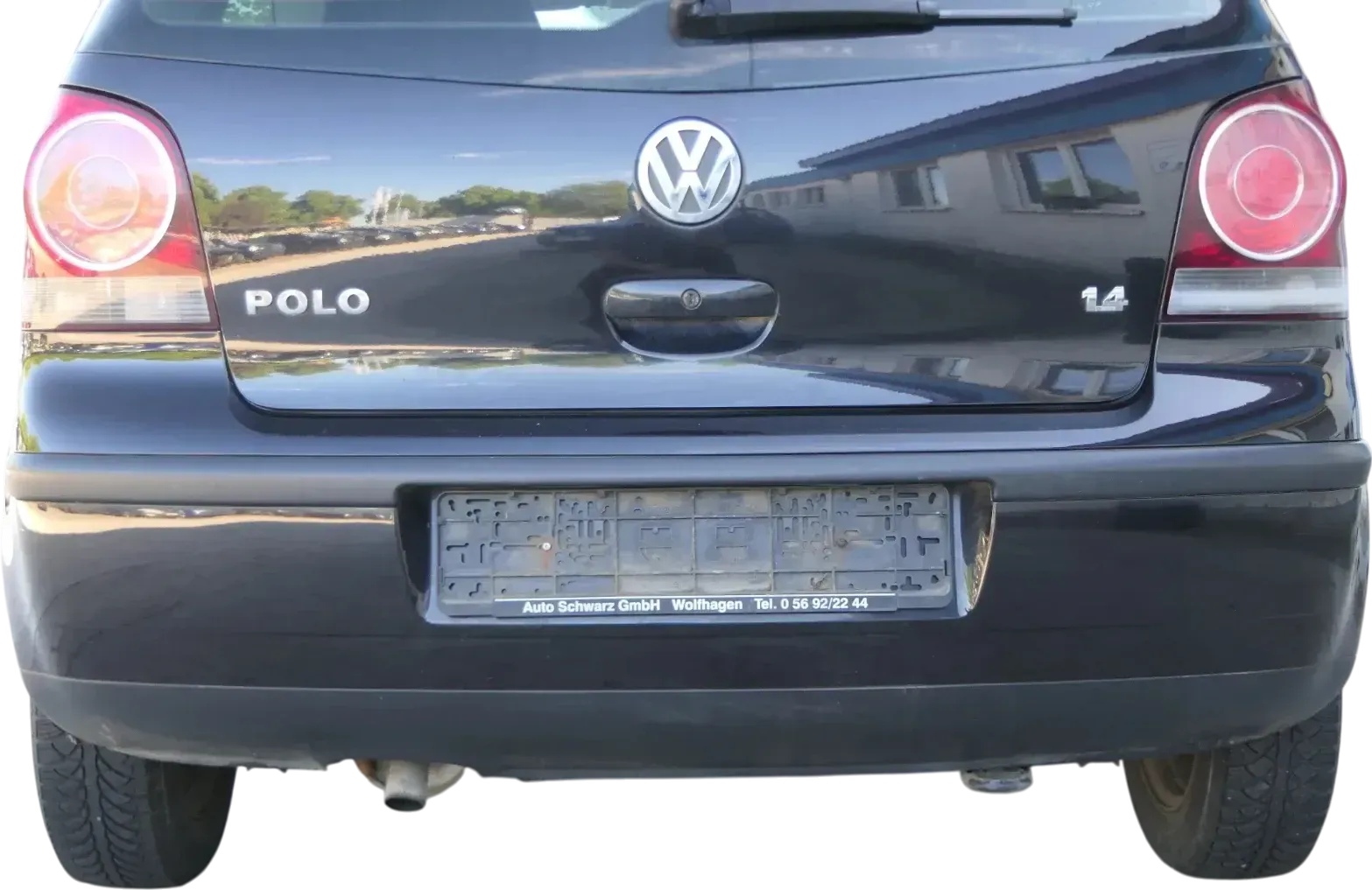 VW Polo 9N 9N3 Stoßstange Heckstoßstange hinten schwarz LC9Z - Bild 1