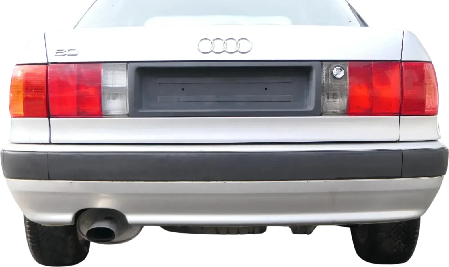 Audi 80 8C Limousine Stoßstange hinten Spoiler grau LY7T Heckstoßstange - Bild 1