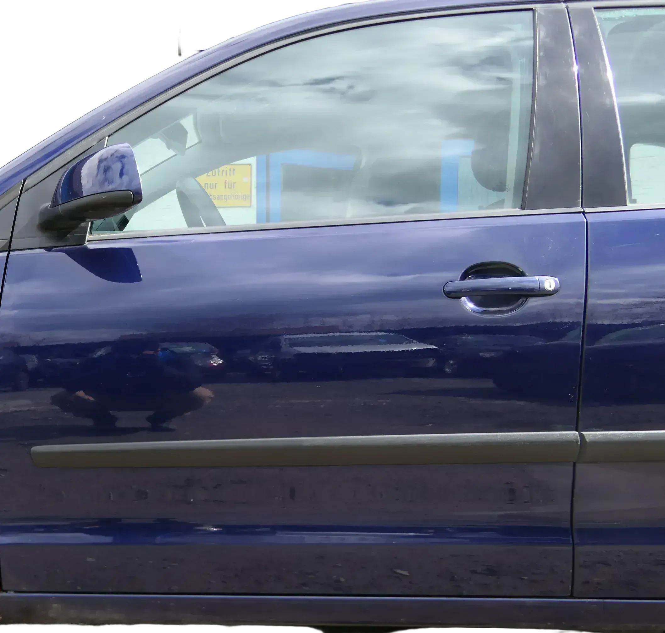 VW Polo 9N 9N3 Tür vorne links Fahrertür 4/5-Türer blau LB5N ohneAnbauteile - Bild 1