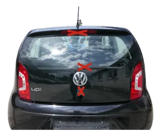 VW UP 1S Heckklappe hinten Klappe Kofferraumklappe mit Scheibe schwarz LC9X - Bild 1