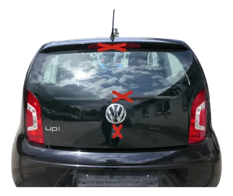 VW UP 1S Heckklappe hinten Klappe Kofferraumklappe mit Scheibe schwarz LC9X