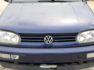 VW Golf 3 Grill Kühlergrill VW Zeichen Logo Grillleiste Leiste blau LC5L - Bild 3