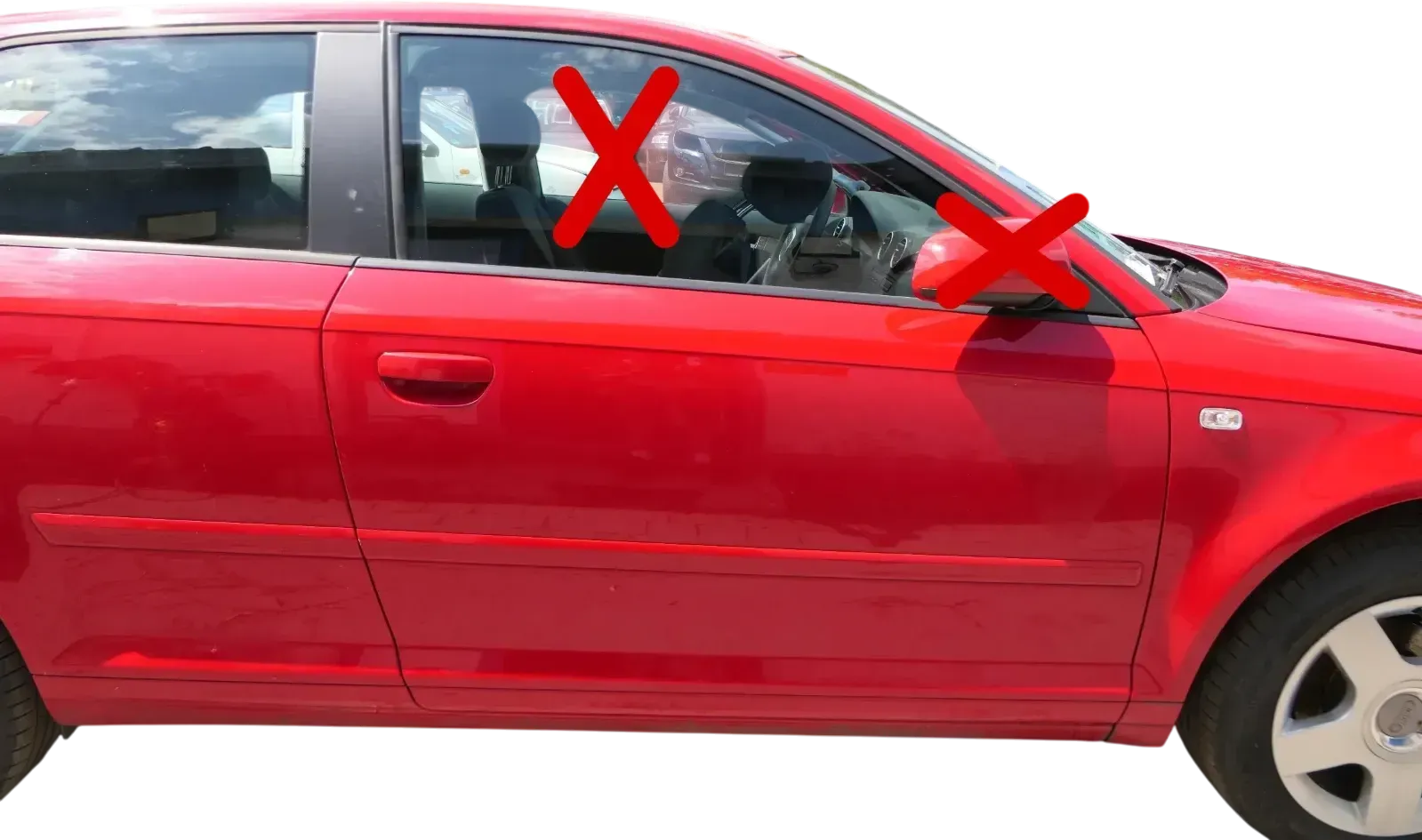 Audi A3 8P 2/3-Türer Tür vorne rechts Beifahrertür Türblatt grau silber LX7W - Bild 1