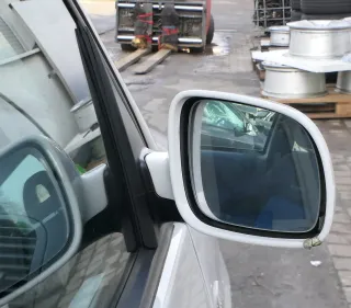 VW Lupo Arosa manueller Spiegel Außenspiegel rechts weiß LB9A - MÄNGEL - Bild 4