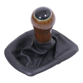 Golf 4 Bora Schaltknauf Schaltsack schwarz TDI Holz Dekor klein - Bild 1
