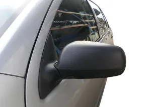 Skoda Fabia 6Y mechanischer Spiegel Außenspiegel links schwarz matt Glas - Bild 1