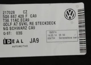 VW Golf 7 5G Abdeckung Verkleidung Kofferraum hinten rechts 5G6867428F - Bild 3