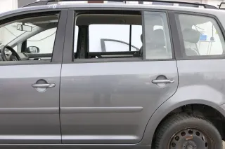 VW Touran 1T 1T3 Tür hinten links grau LD7X und Scheibe Platinumgrey II - Bild 1