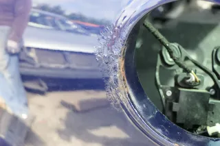 VW Golf 5 V Heckklappe hinten Kofferraumklappe mit Scheibe blau LD5Q Spoiler - Bild 3