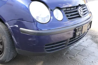 VW Polo 9N Stoßstange Frontstoßstange vorne blau LB5N + Grill - Bild 3