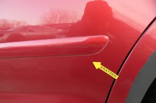 VW Golf Plus 5M Tür hinten links rot LA3X - mit Rahmen - Bild 7