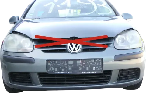 VW Golf 5 1K V Stoßstange vorne Frontstoßstange Stoßfänger LA6Q grau grün