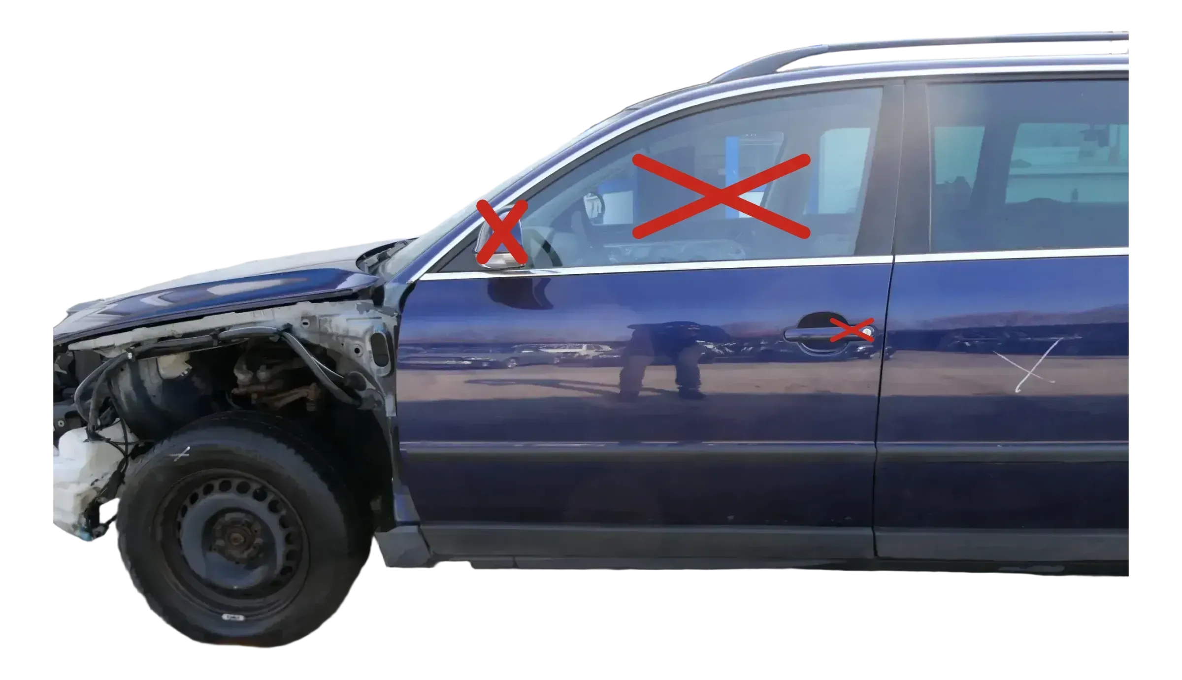 VW Passat 3B 3BG 3B6 Kombi + Limo Tür vorne links Fahrertür blau LD5Q OHNE Anbau - Bild 1