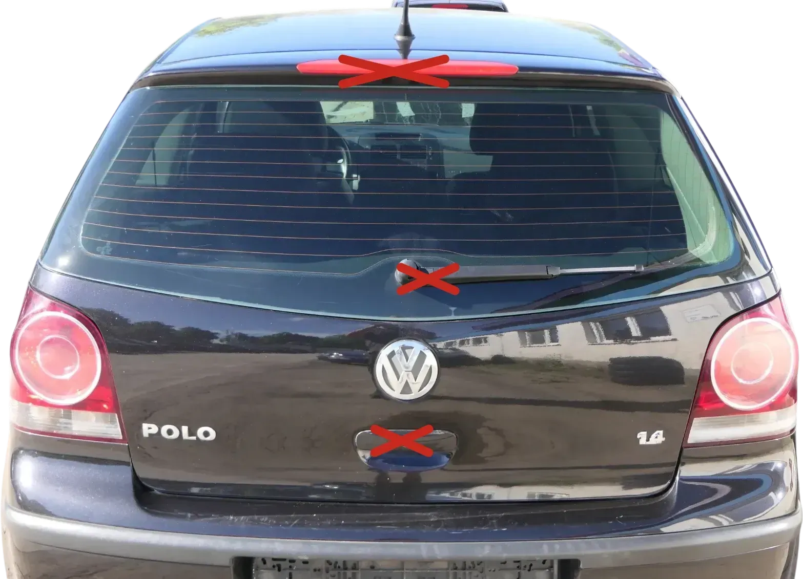 VW Polo 9N3 9N Heckklappe Kofferraumklappe Klappe schwarz LC9Z ohne Anbauteile - Bild 1