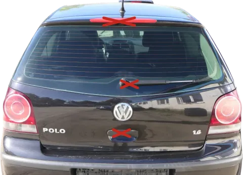 VW Polo 9N3 9N Heckklappe Kofferraumklappe Klappe schwarz LC9Z ohne Anbauteile