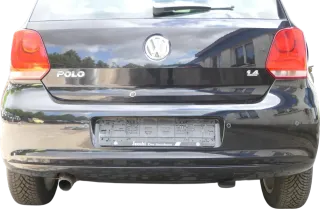 VW Polo 6R Stoßstange Heckstoßstange hinten schwarz LC9X - PDC Stoßfänger - Bild 1