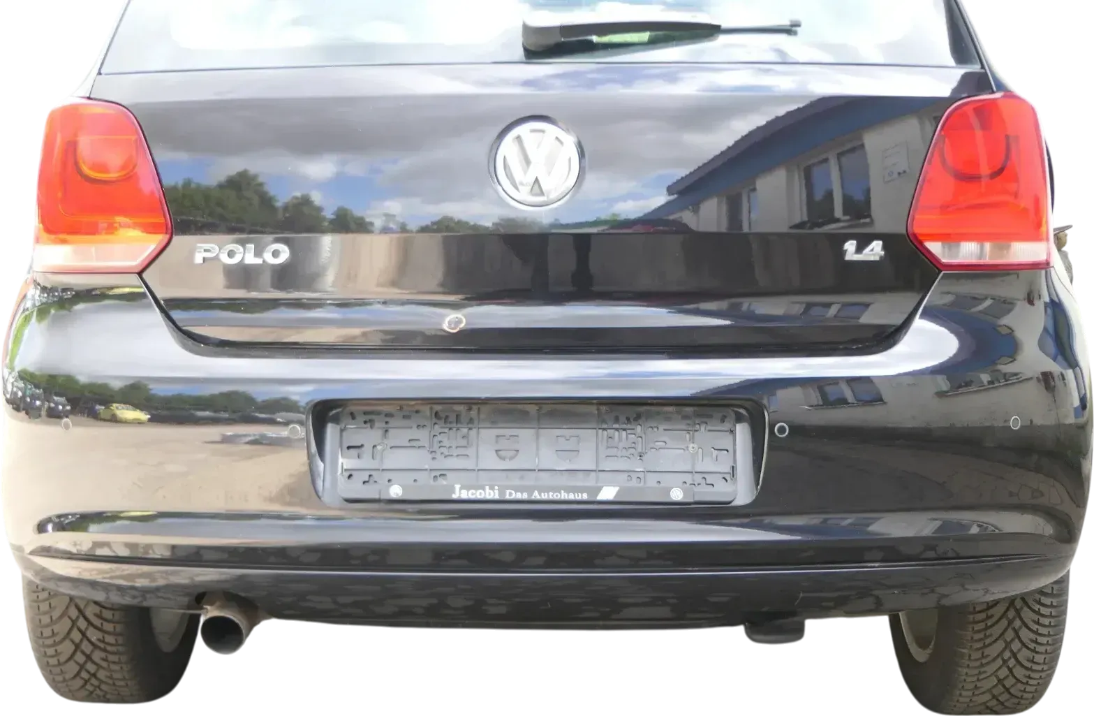 VW Polo 6R Stoßstange Heckstoßstange hinten schwarz LC9X - PDC Stoßfänger - Bild 1