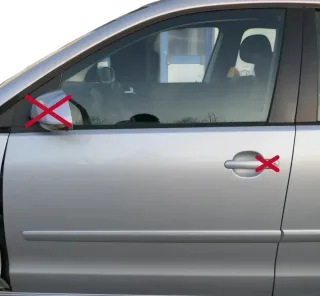 VW Polo 9N 9N3 Tür vorne links Fahrertür silber grau LA7W 4/5-Türer ohneAnbautei - Bild 1