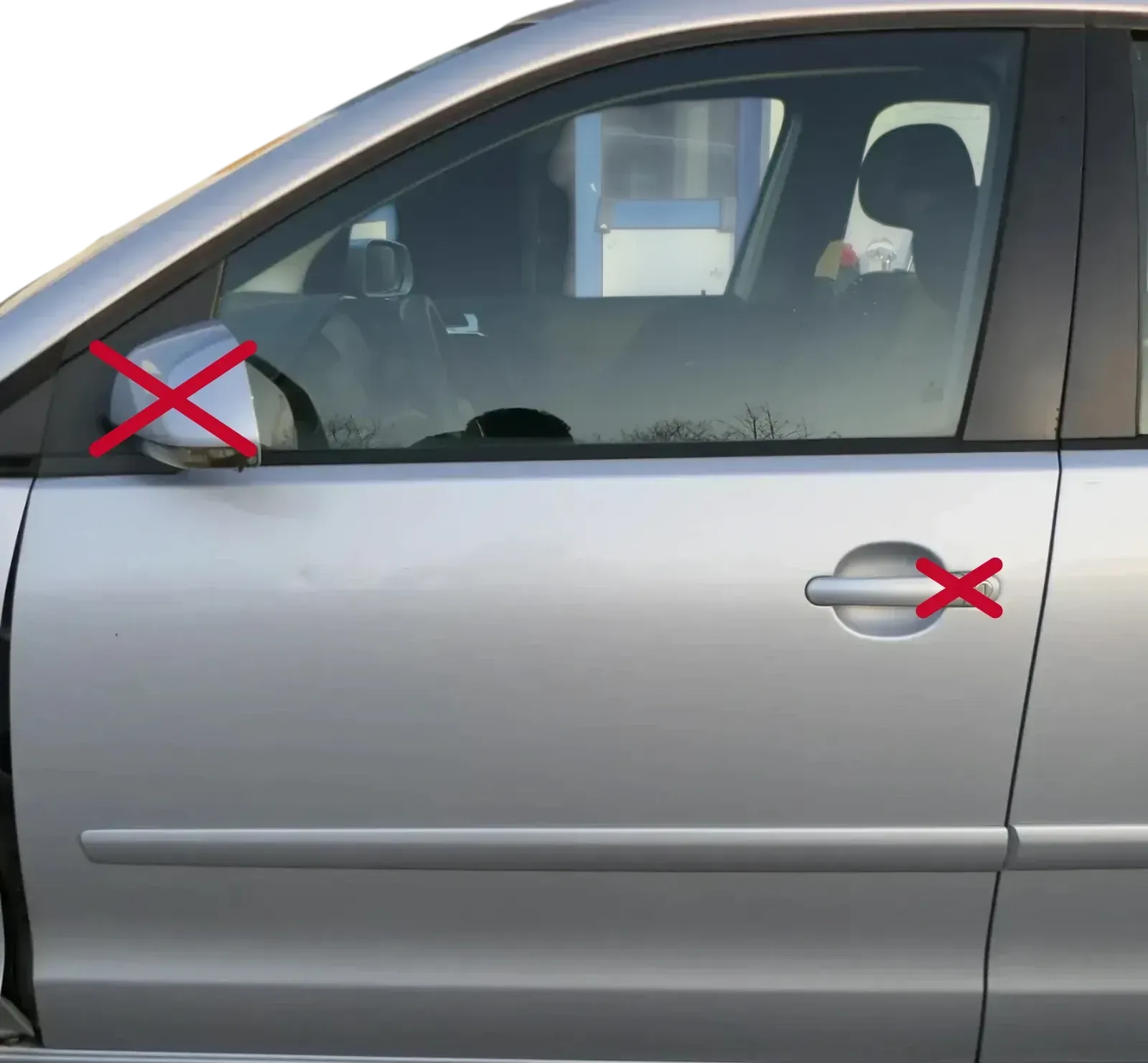 VW Polo 9N 9N3 Tür vorne links Fahrertür silber grau LA7W 4/5-Türer ohneAnbautei - Bild 1