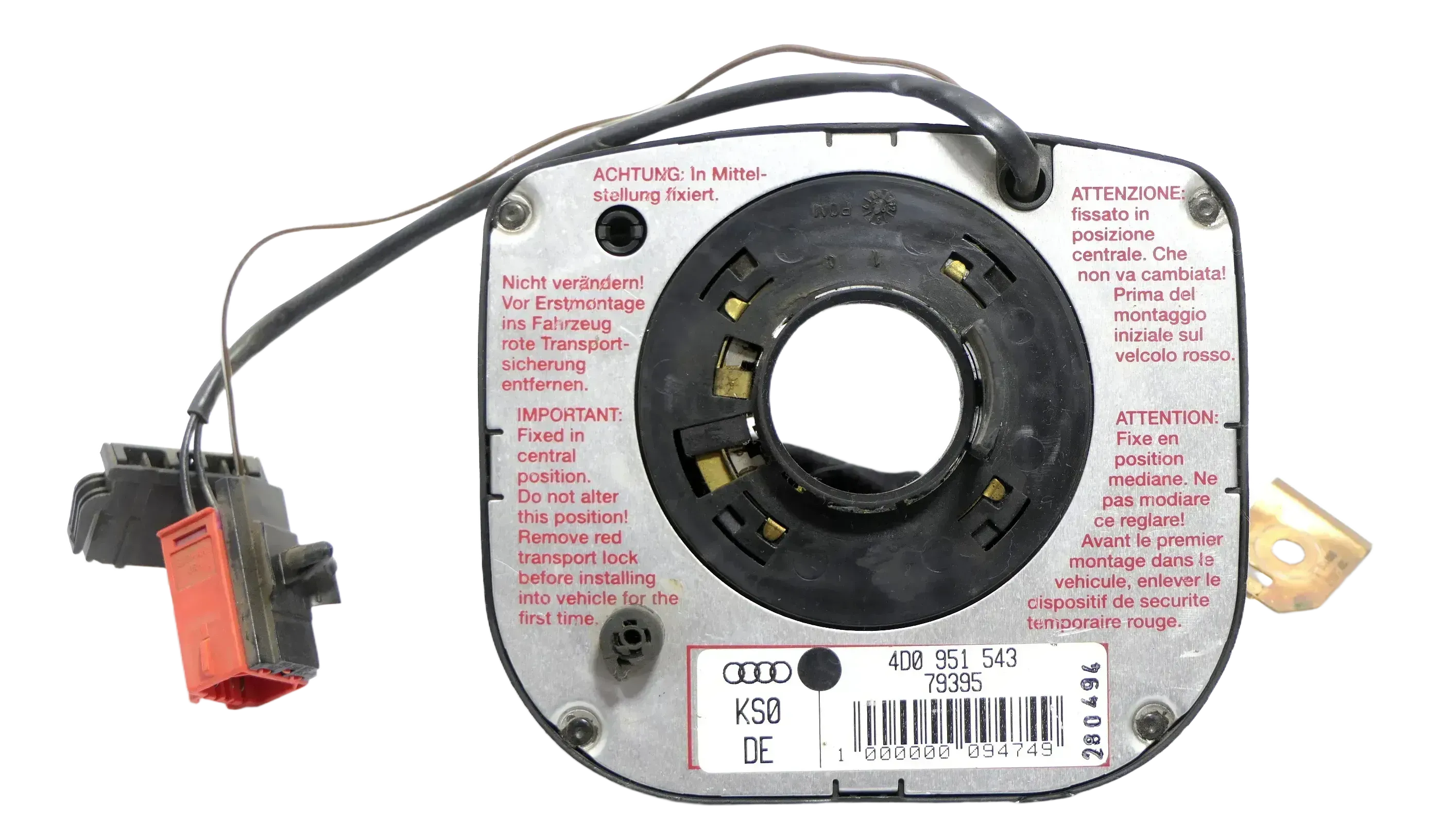 Audi A4 B5 A6 C4 A8 Schleifring Wickelfeder 4D0951543D 4D0 951 543 D - Bild 1
