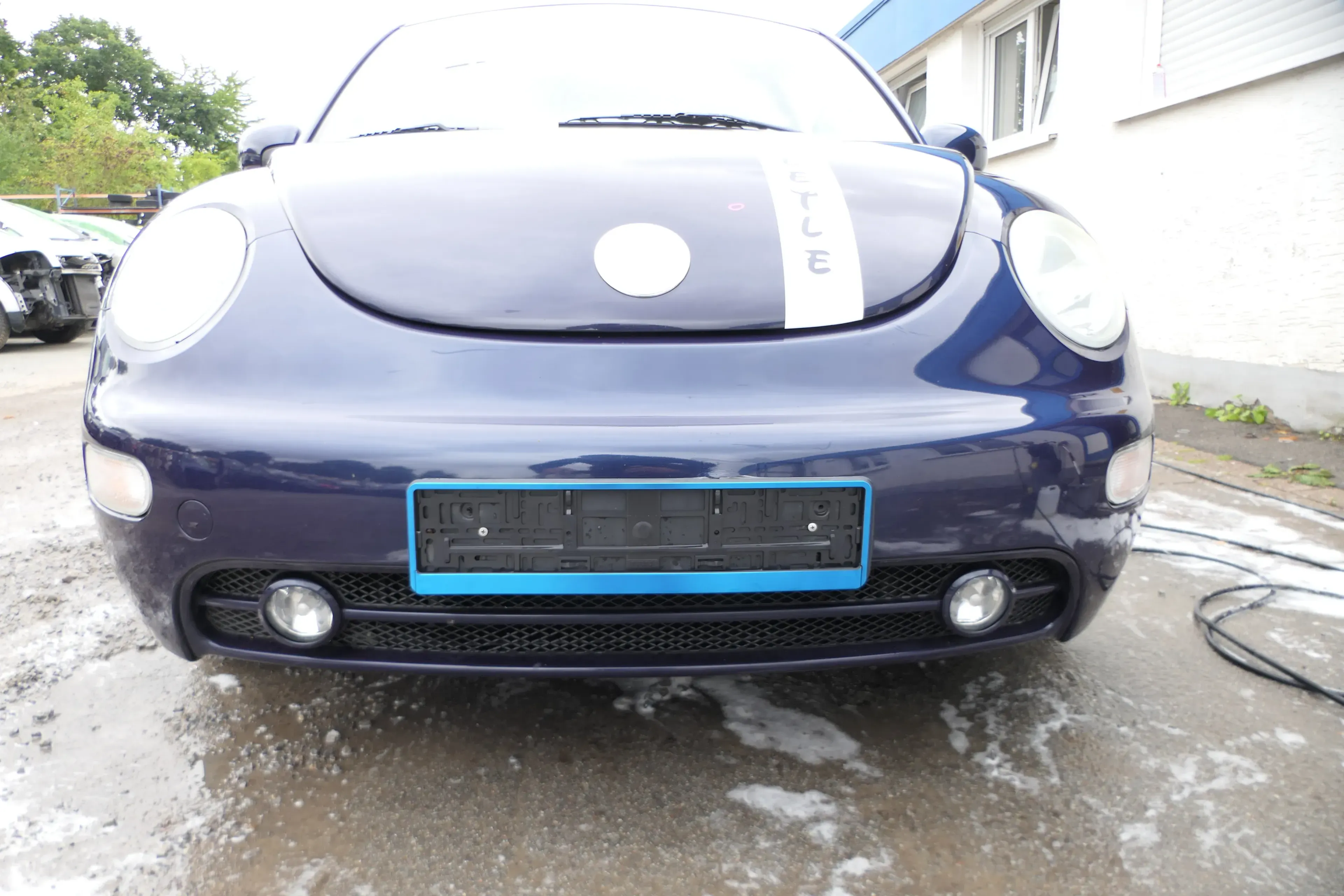 New Beetle 9C Stoßstange vorne Stoßfänger vorn blau LG5T mit Nebelscheinwerfer - Bild 1