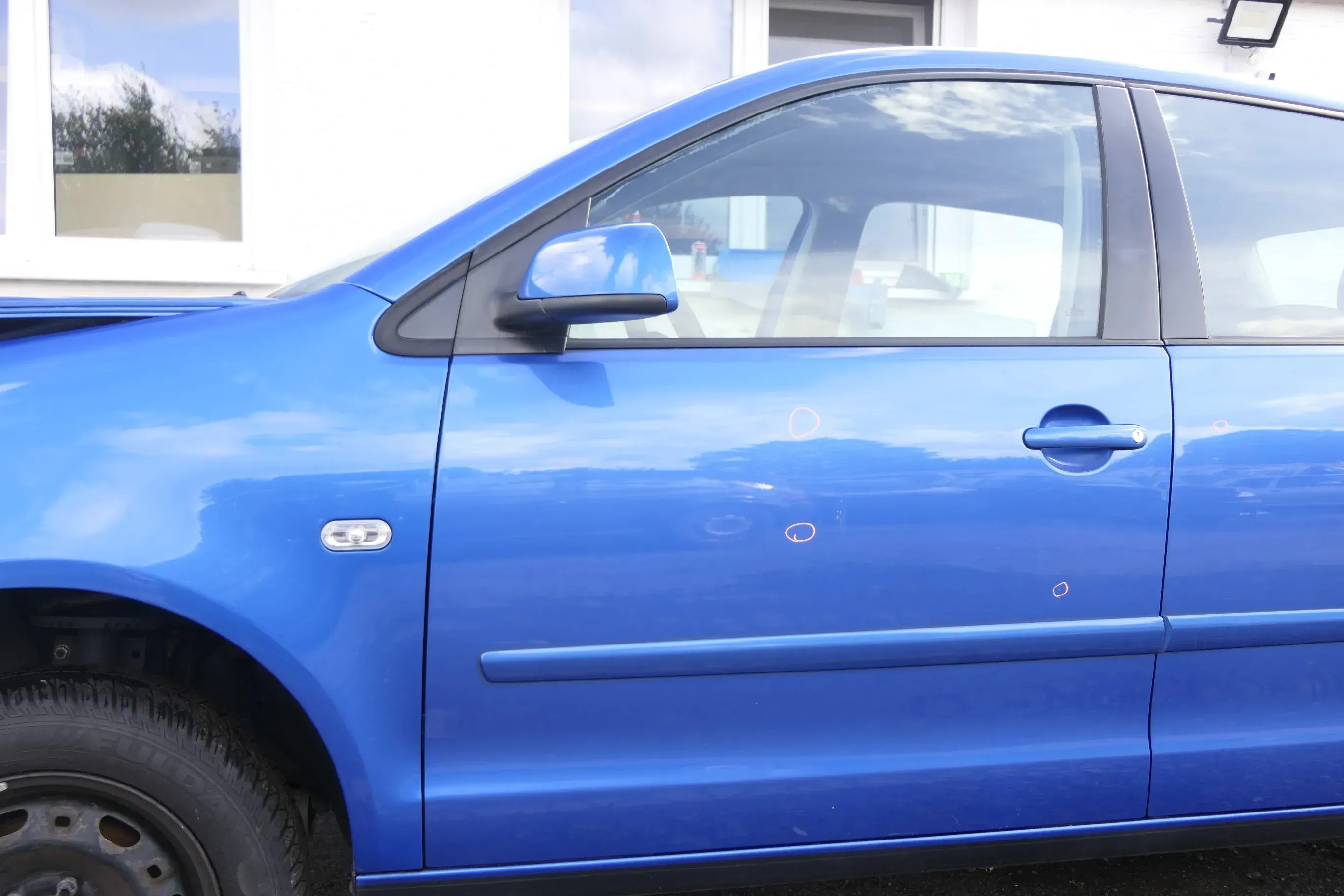VW Polo 9N 9N3 Tür vorne links Fahrertür 4/5-Türer blau LA5M ohneAnbautei - Bild 1